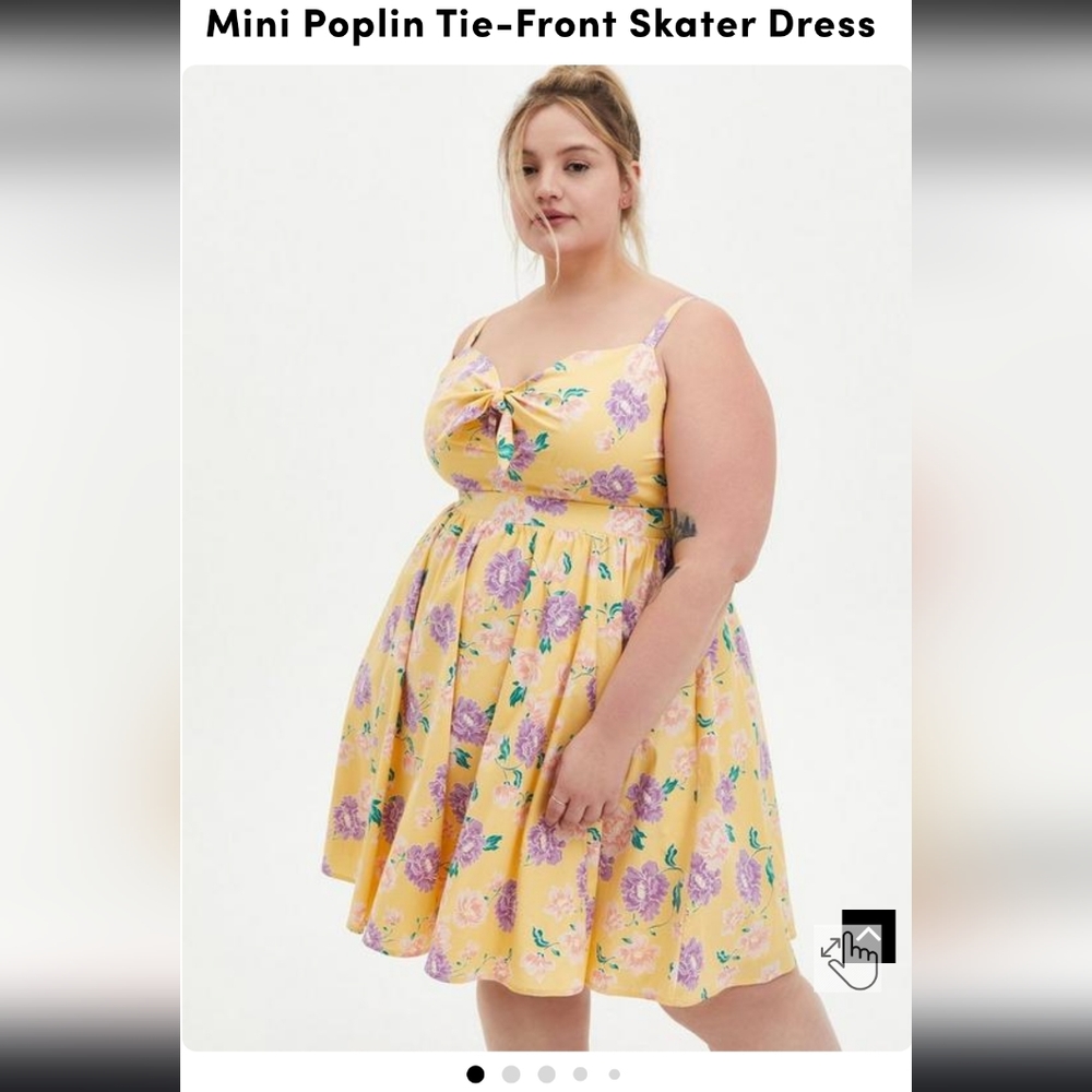 Torrid Mini Poplin Tie Front Skater Dress Size 1